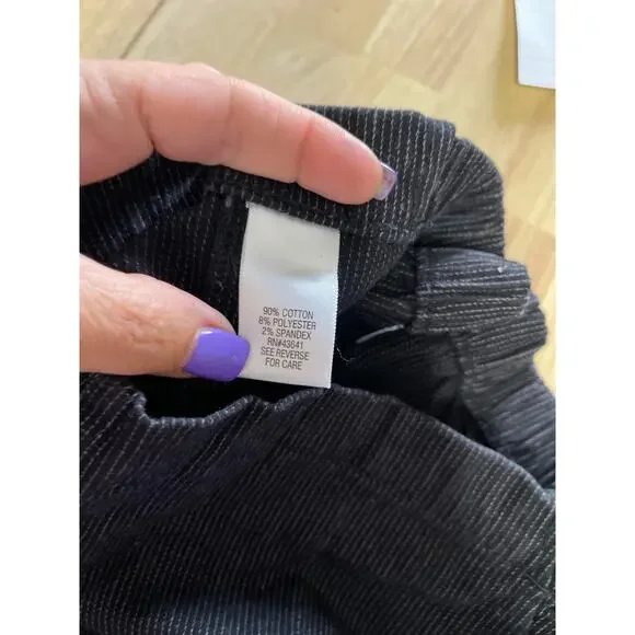 Croft and Barrow pants trousers slacks women's 16 petite 16p black w pinstripe - Picture 9 of 14